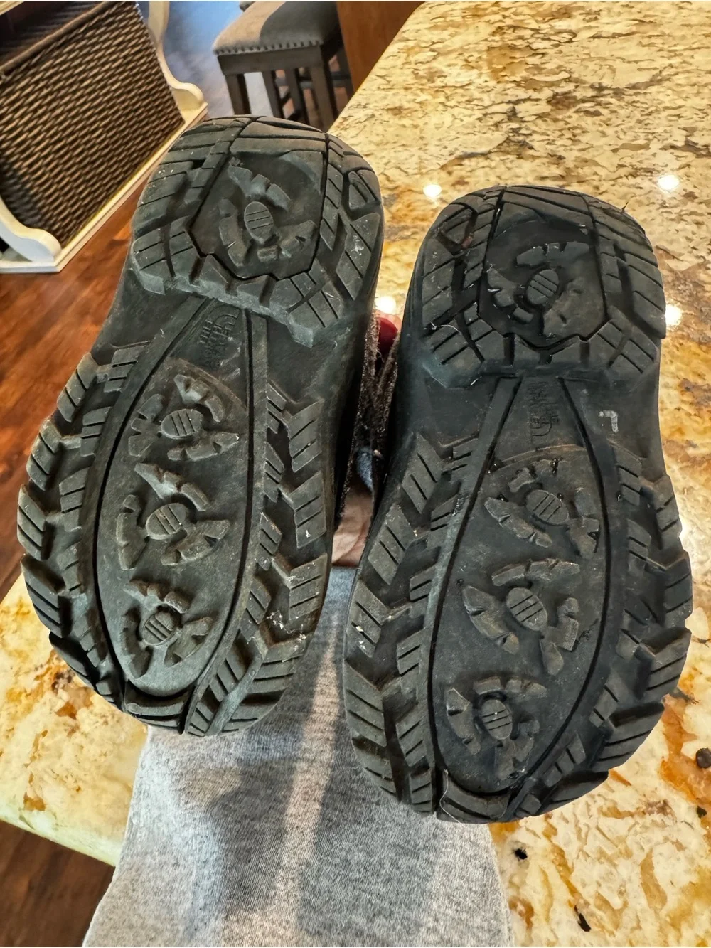 The North Face Kids Gray and Black Insulated Snow Boots